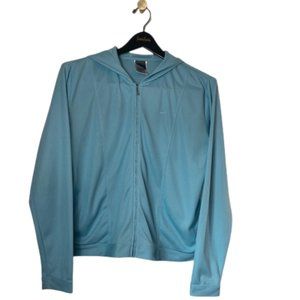 Nike Dri-Fit Long Sleeve Women’s XLT Full Zip-Up Light Blue Sweater Jacket Worn